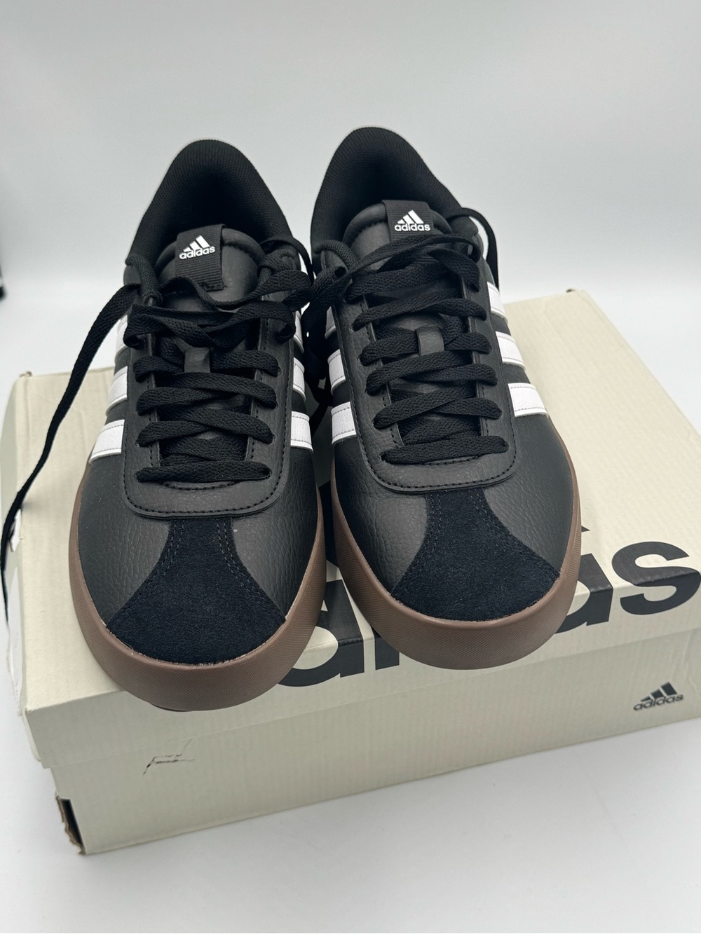 Adidas VL Court 3.0 Sneakers Black White Gum Sole Men’s Size 8 New in Box - Picture 8 of 12